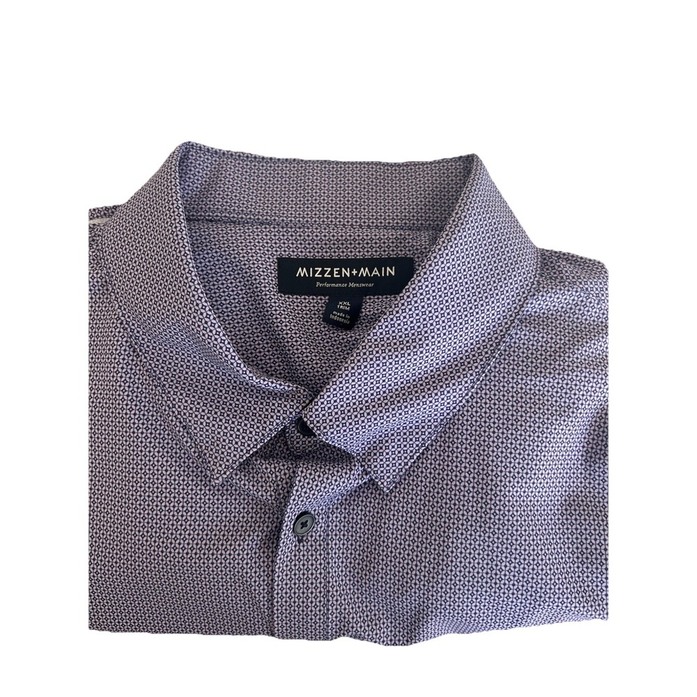 Mizzen+Main Shirt Mens XXL Leeward Trim Fit Performance Stretch Long Sleeve